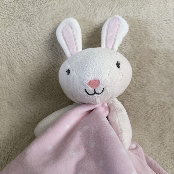 Cloud Island Pink Bunny Rabbit Lovey Security Blanket Satin Trim Large 29” Baby - Picture 2 of 9